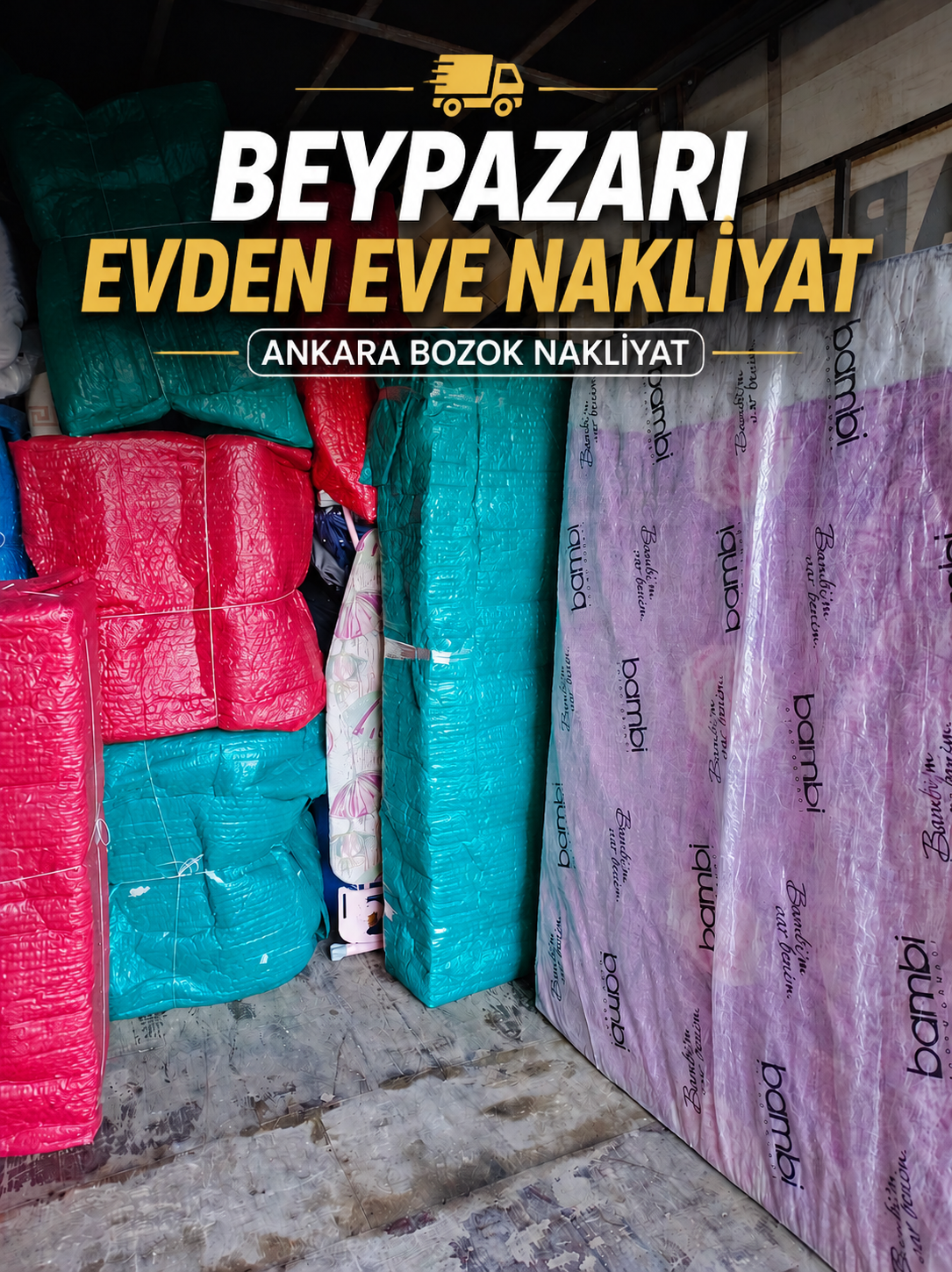 Beypazarı Evden Eve Nakliyat hizmeti kapsamında paketlenmiş ev eşyalarının güvenli taşınması