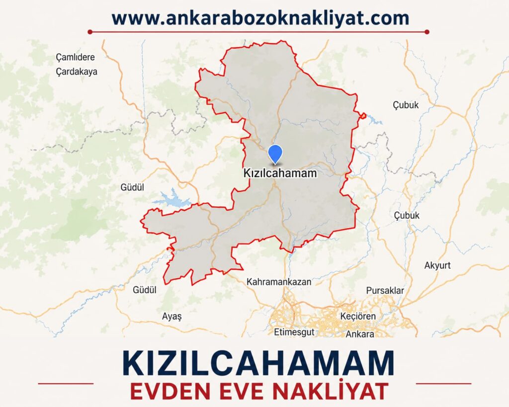 Ankara Bozok Nakliyat Kızılcahamam evden eve nakliyat hizmet bölgesi haritası.